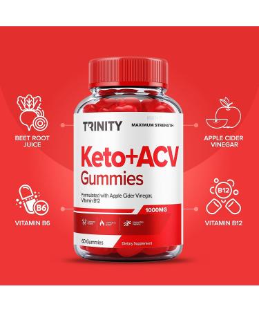Trinity Keto + ACV Gummies for Advanced Weight Loss - Vegan Formula - 60 Gummies - Buy Online on GoSupps.com