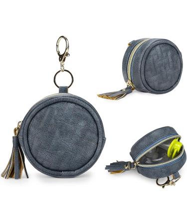 Zekkle Baby Pacifier Holder with Clip - PU Leather Pacifier Pod for Easy Attachment | Dark Blue Pacifier Bag for Diaper Bag & Handbag - Buy Online on GoSupps.com