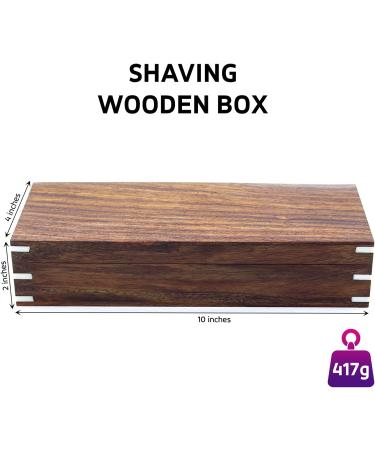 Vintage Barber Salon Luxury Shaving Kit | Straight Razor, Badger Hair Brush, Leather Strop & Honing Paste in Wooden Box - 5 Pc Set - Buy Online on GoSupps.com