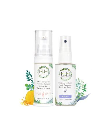 HH Feminine Spray + Intimate Brightening & Firming Serum - Women Vaginal Health Natural Essential Oil Itch Odor Eliminator Moisturizing Hygiene Spray Private Skin