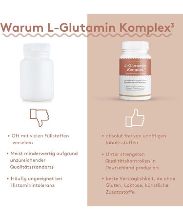 Histaminic L-Glutamine Complex - Vegan Gluten-Free Dietary Supplements | 90 Capsules No Additives Low Histamine - Buy Online on GoSupps.com