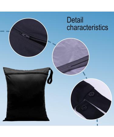 2Pcs Wet Dry Bags Waterproof 11.6x13.8 inch for Cloth Diapers & Laundry - Black - Ideal for Babies, Swimming, Travel, Gym & Beach - Buy Online on GoSupps.com