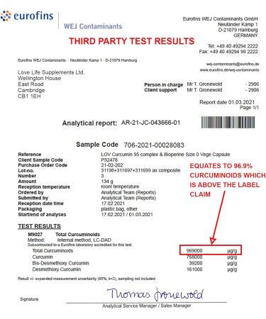 LLS Curcumin 95 + Bioperine Capsules | High Strength Turmeric with 96.9% Curcuminoids | 60 Veg Capsules, Made in UK | GMP/BRC Licensed - Buy Online on GoSupps.com