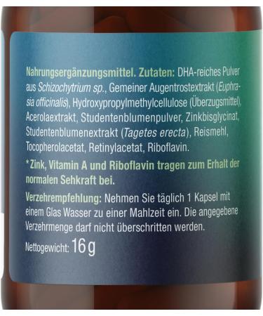 Effective Nature EyeVital Complex - 30 Vegan Capsules with Lutein Zeaxanthin & DHA from Algae Oil for Normal Eyesight - No Synthetic Additives - Buy Online on GoSupps.com