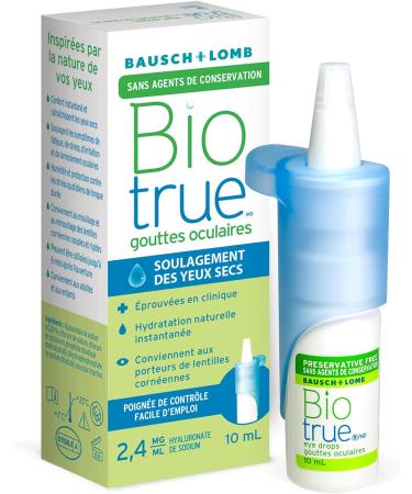 Biotrue Preservative Free Eye Drops for Dry Eyes Natural Moisturizer Hyaluronic Acid Lubricating Eye Drop for Long-Lasting Dry Eye Symptom Relief Preservative-Free MultiDose System 10mL Preservative Free 10 mL - Buy Online on GoSupps.com