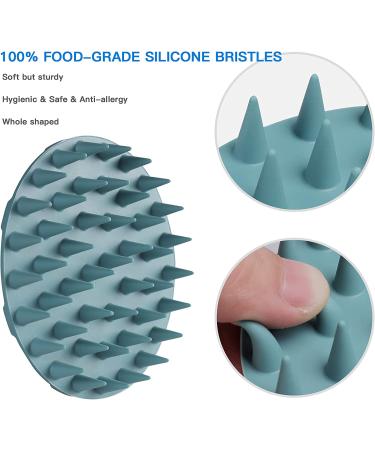 Scalp Massager Shampoo Brush - Wet & Dry Head Scrubber for Hair Growth & Dandruff Removal - Soft Silicone Bristles - Dark Green - Buy Online on GoSupps.com