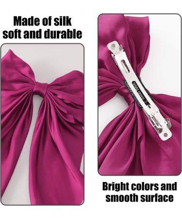 2 Pieces of Large Bow Hair Accessories Women's Bow Hair Clips Silk Long Tail Bow Hair Clips Cheerleading Hair Accessories Bow Crocodile Clips Suitable for Birthdays and Weddings - Buy Online on GoSupps.com