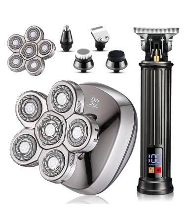 Head Shavers for Bald Men & Professional Barber Clippers Zero Gapped Hair Trimmer for Men Rotary Bald Shavers Cordless Beard Trimmer Grooming Kit
