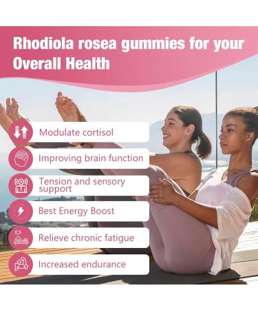 Buy 2 Packs 2000MG Sugar Free Rhodiola Rosea Gummies | Non-GMO Cortisol Reducer & Mood Support | 120 Vegetarian Chews for Stress Relief & Endurance - Buy Online on GoSupps.com