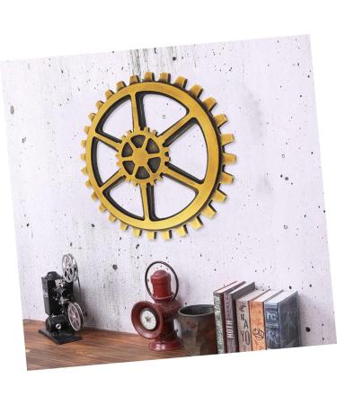 Cabilock 1pc Gear Ornaments Office Decore Wall Gear Wheel Art Wall Decoration Vintage Gear Wall Art Wooden 24X24CM - Buy Online on GoSupps.com