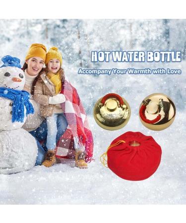 Cozy 1L/2L/3L Hot Water Bottle with Soft Cover - Thick Brass Hand Warm Size for Adults & Kids | Stylish Heat Bottle - Buy Online on GoSupps.com