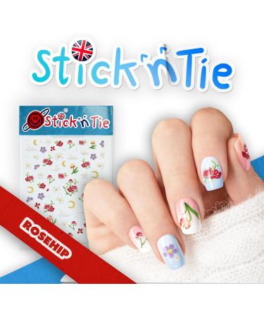 Stick'n'Tie Self-Adhesive Flower Nail Art Stickers 5 Sheets 3D Embossed Spring/Summer Designs Vivid Colors Easy Application - Buy Online on GoSupps.com