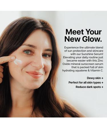 Sunshine Serum - SPF 50 Mineral Sunscreen with Squalane & Vitamin C | Hydrating for All Skin Types | 1.69 fl oz - Buy Online on GoSupps.com