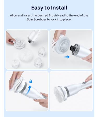 4-Pack Spin Brush Heads Replacement for Homyeko Electric Spin Scrubber AES023 - Buy Online on GoSupps.com