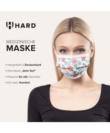 100-Piece Flower Disposable Face Masks | Made in Germany | CE Certified | Triple-Layer Filtration | Elastic Earloops | Breathable - Adults | Standard Size - Buy Online on GoSupps.com