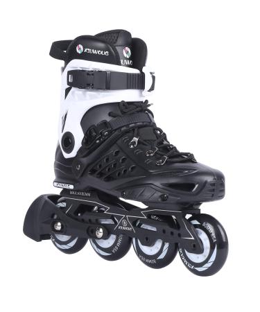 Inline Skates for Women Men,Outdoor Fitness Adult Inline Skates,ABEC-7 Carbon Steel Bearings,4*80mm 85A PU Wheels,Comfortable Breathable Removable and Washable Lining Black Men8.5/Women9
