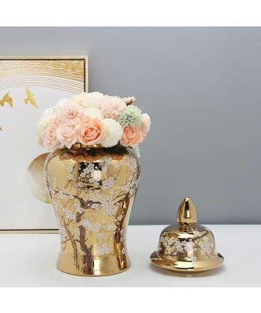 Decorative Gold Ginger Jar Flora Bird Vases with Lid Large Ceramic Ginger Jar for Home D cor Chinese Porcelain Temple Jars Decorative Storage Jar for Living Room () - Buy Online on GoSupps.com