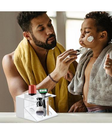 Buy Buerfu Acrylic Razor Holder & Multifunctional Organizer - Shaving Brush Toothbrush & Cosmetic Storage Stand - Buy Online on GoSupps.com