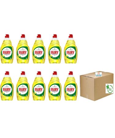 slamtech Fairy Lemon Washing Up Liquid 383ml Case of 10 with Exclusive swift clean Eco Friendly Box 1 Packung