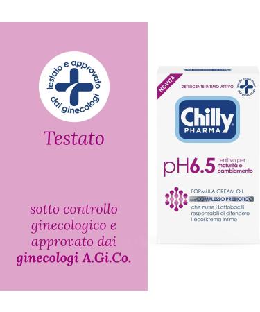 Chilly Chilly Pharma Underwear Cleansing Gel Intimate Hygiene Cleansing Gel for Menopause Cream-Oil Formula for Mature Skin pH 6.5 - Dermatologically tested - 250 ml bottle - Buy Online on GoSupps.com