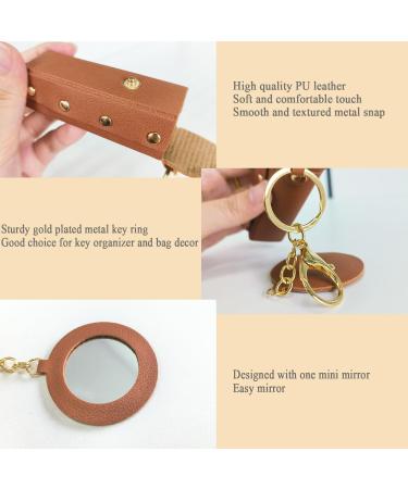 PU Leather Lipstick Holder Keychain | Travel-Friendly Lipstick Pouch & Organizer with Mirror | Perfect Gift for Women - Buy Online on GoSupps.com