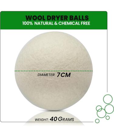 Baryah Tumble Dryer Balls Pack Of 6 XL - Handmade Reusable Organic New Zealand Sheep Wool Laundry Balls For Washing Machine Reduce Drying Time And Wrinkles With Natural Scented Fabric Softener Laundry - Buy Online on GoSupps.com