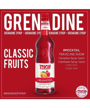 Toschi Strawberry Mint Pomegranate Syrups for Cocktails - 3 x 1 Litre + Italian Gourmet Polpa 400 g - Buy Online on GoSupps.com