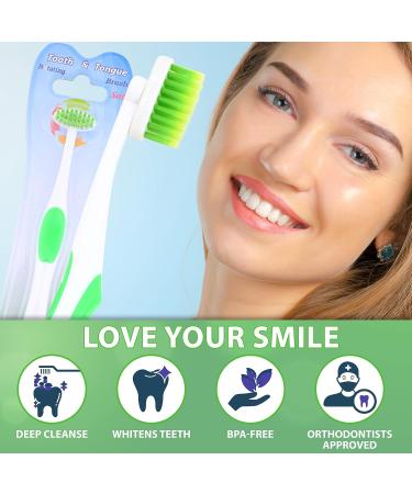 Rotating Brush 360 Rotation Extra Soft Toothbrush for Adults and Kids - Gentle Manual Adjustable with Soft Bristles - Green - Buy Online on GoSupps.com