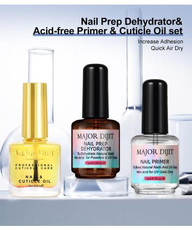 DouborQ Nail Dehydrator and Nail Primer with Cuticle Oil Set Natural Nail Prep Dehydrate and Acid-Free Primer for Gel Nail Polish Air Dry Superior Bonding Primer for Acrylic Powder - Buy Online on GoSupps.com