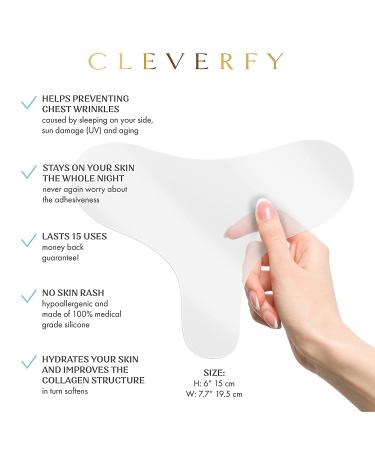 Cleverfy Chest Wrinkle Pads (3 Pack) - Silicone Decollete Anti Wrinkle Pads - Chest Wrinkle Prevention - Anti Wrinkle Pads for Sleeping - 3 Count - Buy Online on GoSupps.com