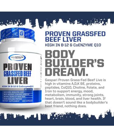 Gaspari Nutrition Proven Liver, Grass-fed Beef Liver, Nutritionally Dense Superfood, Supports Athletic Performance, Natural Growth Factors, Old School Supplements (30 Servings) - Buy Online on GoSupps.com