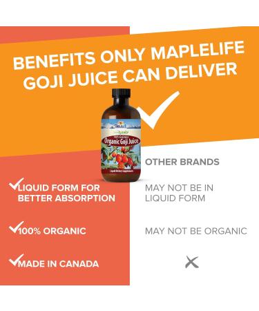 Organic Goji Berry Juice Liquid Goji Juice Improves Absorption Promotes Healthy Skin Increases Energy Helps Inflammation Made from 100% Organic Goji Berries - 500 ml - Buy Online on GoSupps.com