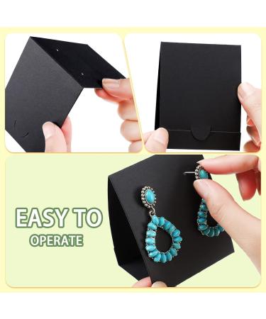Eersida 100 Pcs Standing Earring Display Cards - Black | Jewelry Packaging for Small Business, DIY Earrings, Retail Show - Shop Now! - Buy Online on GoSupps.com