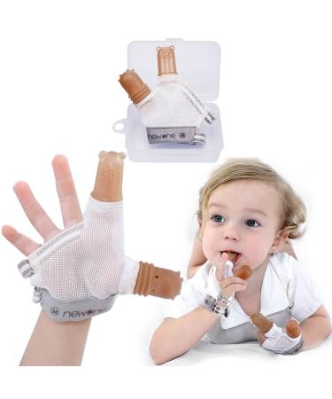 Elfzone Thumb Sucking Stop for Kids - 1-4 Years Old - Silicone Finger Guard for Thumb Sucking with Breathable Mesh Adjustable Thumb Sucking Treatment Kit for 12 Months - 4 Years Old Baby