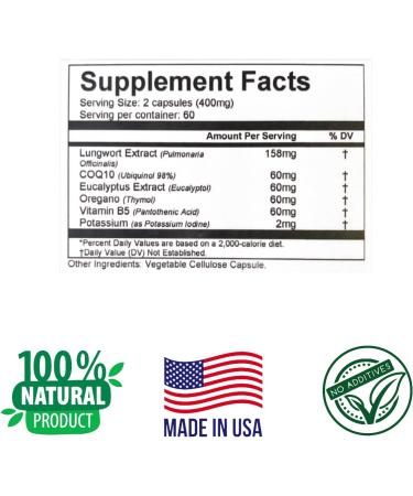 Herbs SRA LungCare Respiratory Support Supplement with Lungwort Eucalyptus & Oregano Supports Clear Breathing and Lung Wellness 120 Vegetarian Capsules - Buy Online on GoSupps.com