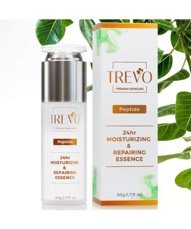 Trevo Peptide 24hr Moisturizing & Repairing Essence - Anti Aging Moisturizer with Natural Peptides - Skincare Essence Advanced Hyaluronic Acid & Panthenol Acid - Skin Renewal - 50g/1.7fl oz