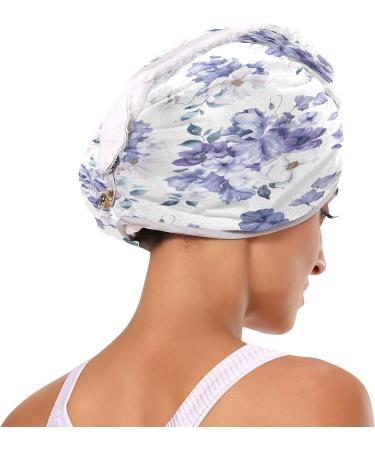 Watercolor Floral Dry Hair Cap & Quick Drying Towel Set - Super Absorbent Soft & Comfortable 2 Piece Bundle - Buy Online on GoSupps.com