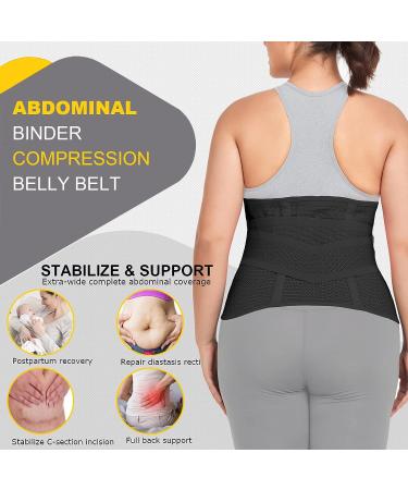 QEESMEI Postpartum Belly Band Abdominal Binder C-Section Recovery Wrap Girdle - Black (S/M) - Buy Online on GoSupps.com