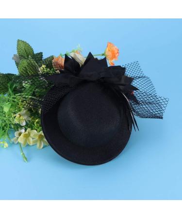 FRCOLOR Mini Top Hat Fascinator Hair Clip Black Veil Top Hat Hair Clip Hair Accessories for Halloween Tea Party - Buy Online on GoSupps.com