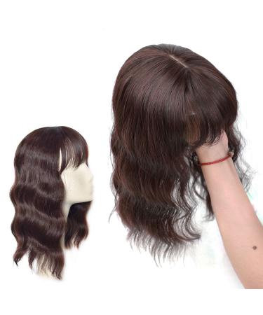 Buy Nature Hairline Clip-in Crow Hairpiece Wiglet Loose Wavy with Bangs for Women - 25cm Light Brown | International Shipping Available - Buy Online on GoSupps.com