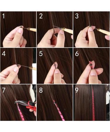 Feather Hair Extension Kit Colored Strands for Hair Feather Extension Synthetic Hairpiece Fake Hair Line Feather Hair Extensions (Color : Suit 9 Size : 16inches) 16inches Suit 9 - Buy Online on GoSupps.com