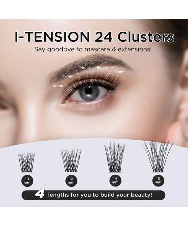 LASHVIEW Cluster Lashes - DIY 3D Eyelash Extensions, Reusable, Black, Super Thin Band, 24 Criss Cross Mix - Buy Online on GoSupps.com