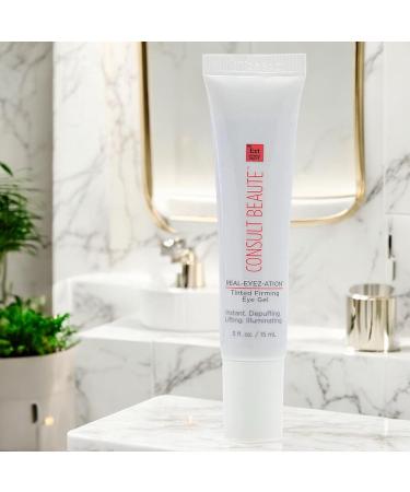 Consult Beaute Real-EYEZ-ATION Tinted Instant Firming Eye Gel - For Puffy Under Eyes - Temporary Eye Lid Lift - Illuminating - For Collagen and Elastin Production - Women and Men - .5 Fl. Oz - Buy Online on GoSupps.com
