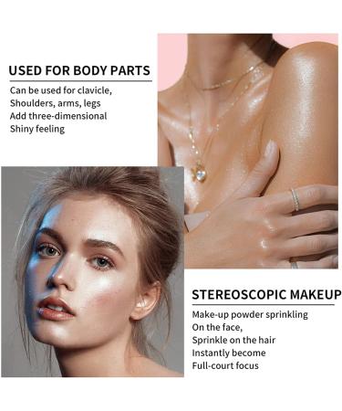 Fairy Highlighter Powder Body Highlighter to Brighten Contouring Natural Three-Dimensional Repairing Blush with Sponge Head Professional Face Eyeshadow Lips Hair Glitter Make up (Gold Brown) - Buy Online on GoSupps.com