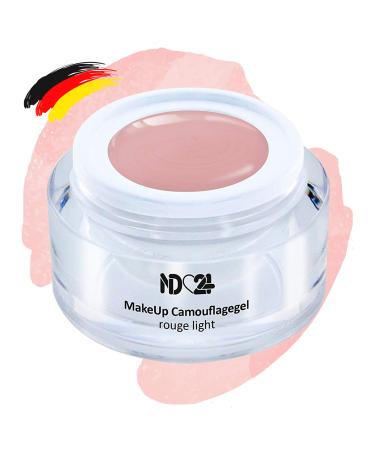 ND24 NAILDESIGN - Make Up Camouflage Gel for Geln gel - Cover Gel for a nail modeling like in the nail studio - Aufbau gel for baby boomer nails - Made in Germany & vegan (5ml | Rouge Light) 5 ml (1 Pack) Rouge Light