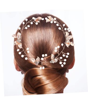 Beaupretty Comb wedding comb hairpiece bridal flower hair pin jewel headbands for women pearl headbands rhinestone hair vine gold hair pin hair comb accessory bride jewelry crystal Gold - Buy Online on GoSupps.com