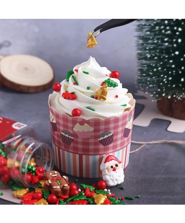 Lukinuo 3.6 Oz Christmas Sprinkles | Holiday Cookie & Cake Toppers | Santa Claus & Gingerbread Man Candy | Red Green Christmas Tree Decoration - Buy Online on GoSupps.com