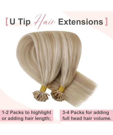 Easyouth Real Hair Extensions - 18 Inch Remy Bonding Blonde Hair Extensions | 50g 50 Pieces #27P613 & #27/613 Honey Blond Mix - Buy Online on GoSupps.com