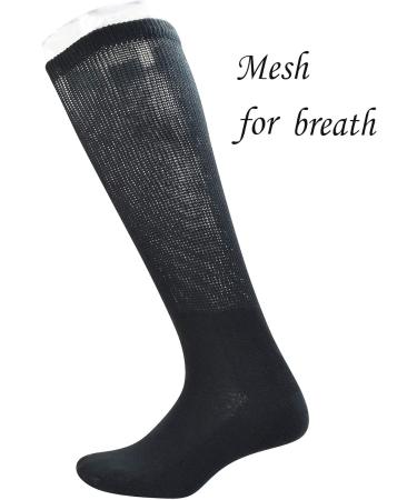 Yomandamor Men's Cotton Diabetic Over the Calf Dress Socks - Size 10-13, Black (3 Pairs) - Buy Online on GoSupps.com