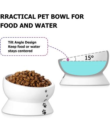 Y YHY Raised Ceramic Cat Food Bowl - 15oz Elevated Pet Water Bowl - No Spill, Dishwasher Safe White - Buy Online on GoSupps.com